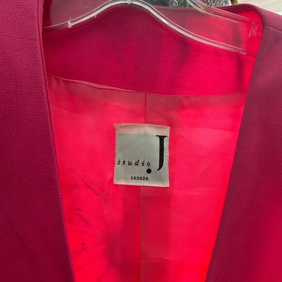 Studio J Cool Wool Pink Reworked Hand Drawn Blazer Vtg 90s - Picture 6 of 16